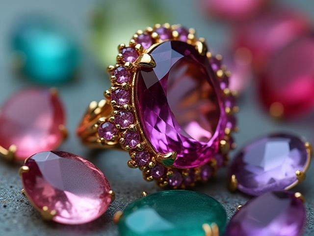 Vibrant gemstone jewelry, featuring ethically sourced, unique colored stones